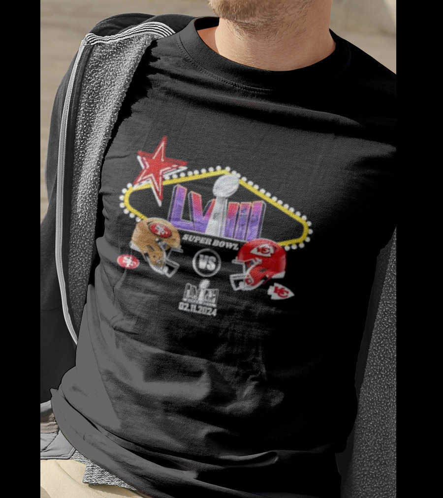 2025 NFL Super Bowl LVIII Chiefs Vs 49ers LVIII February Las Vegas Showdown T-Shirt