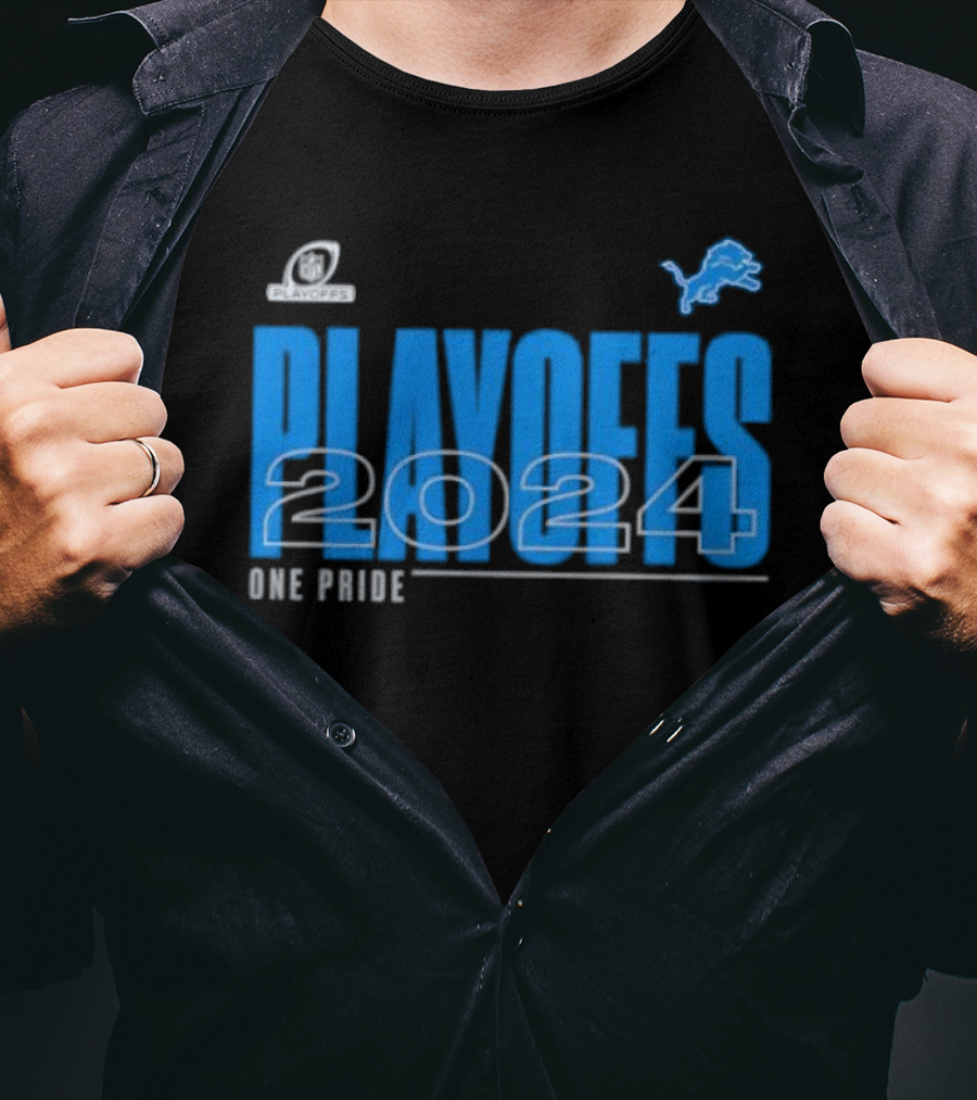 Detroit Lions 2024 Playoffs One Pride Fan Gear T-Shirt
