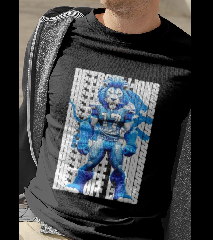 Detroit Lions Big Lion 17 Bold Blue Fan Apparel T-Shirt