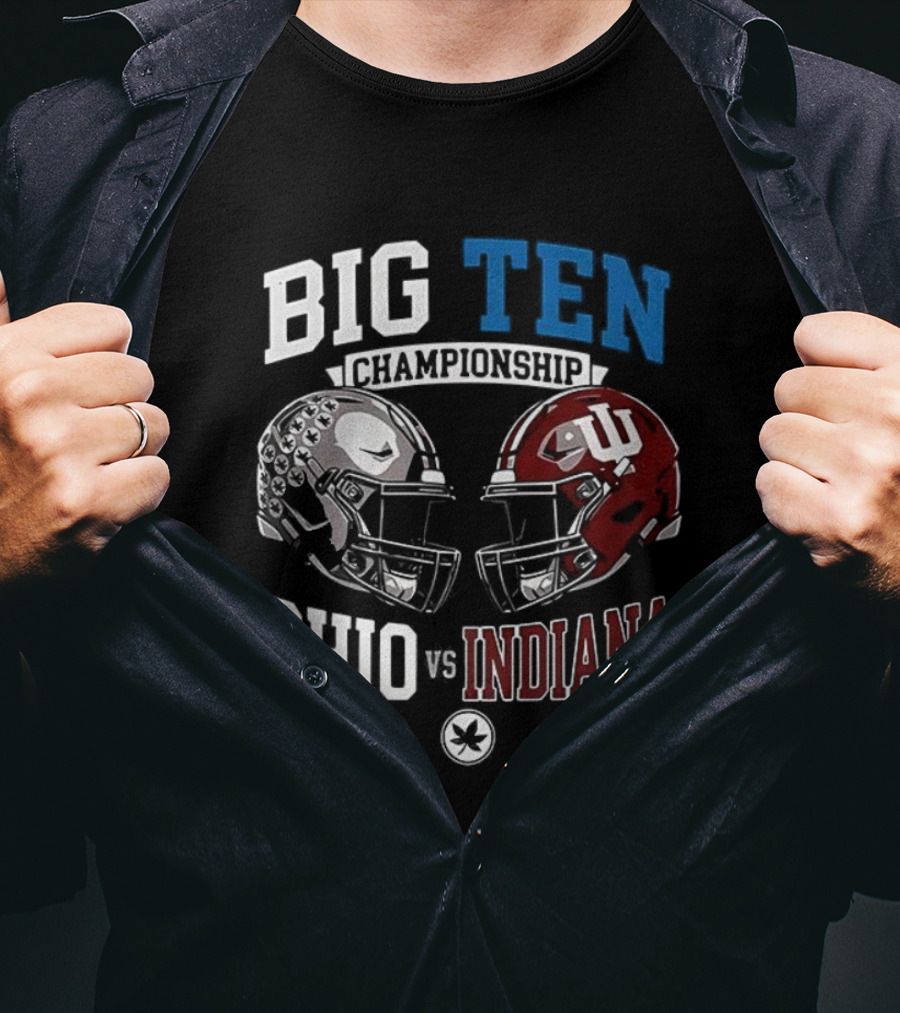 Big Ten Championship Ohio Indiana Football Helmets Showdown T-Shirt
