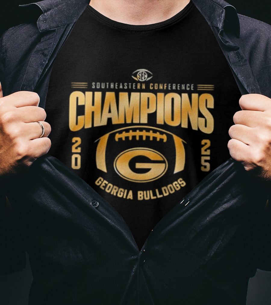 Southeastern Conference Champions 2025 Georgia Bulldogs Football T-Shirt
