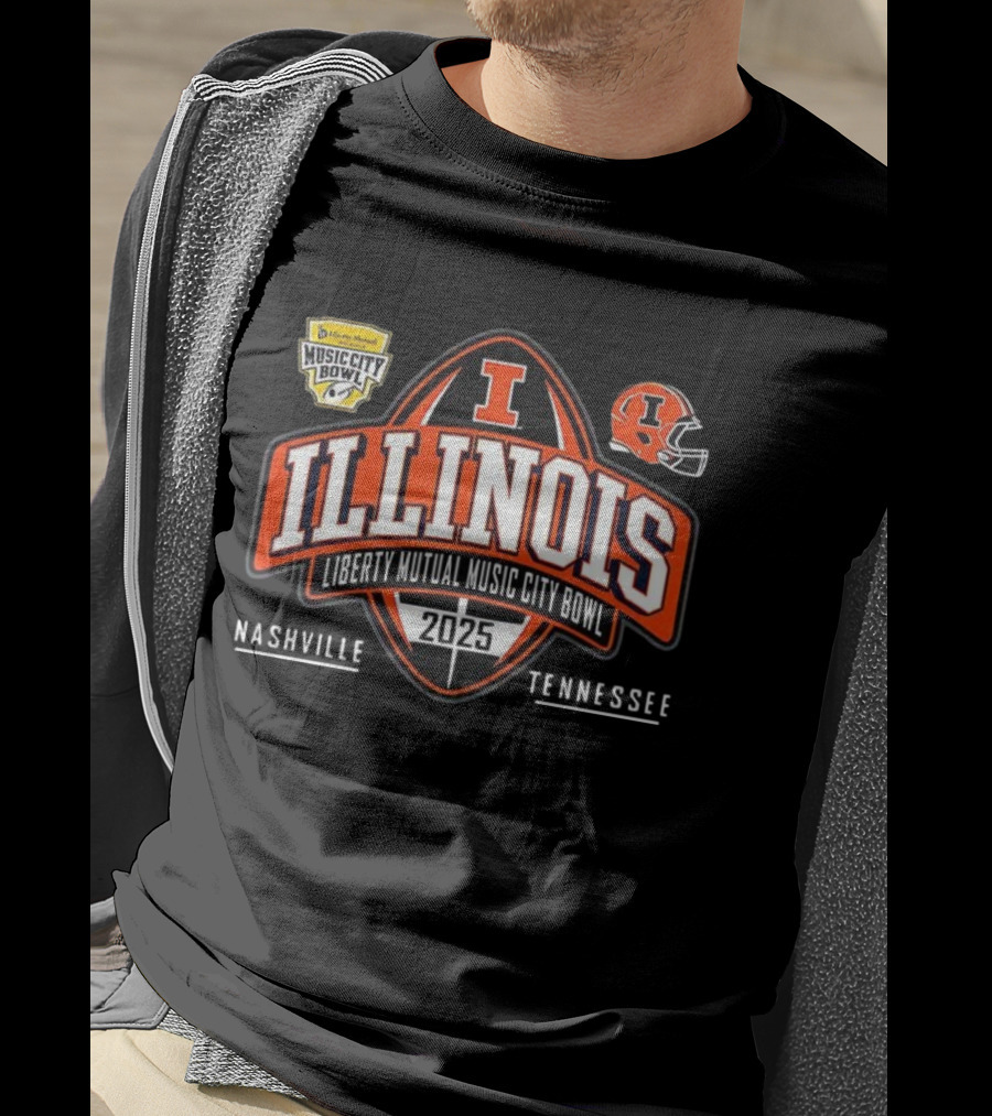 Liberty Mutual Music City Bowl Illinois 2025 Nashville Tennessee Football Helmet T-Shirt