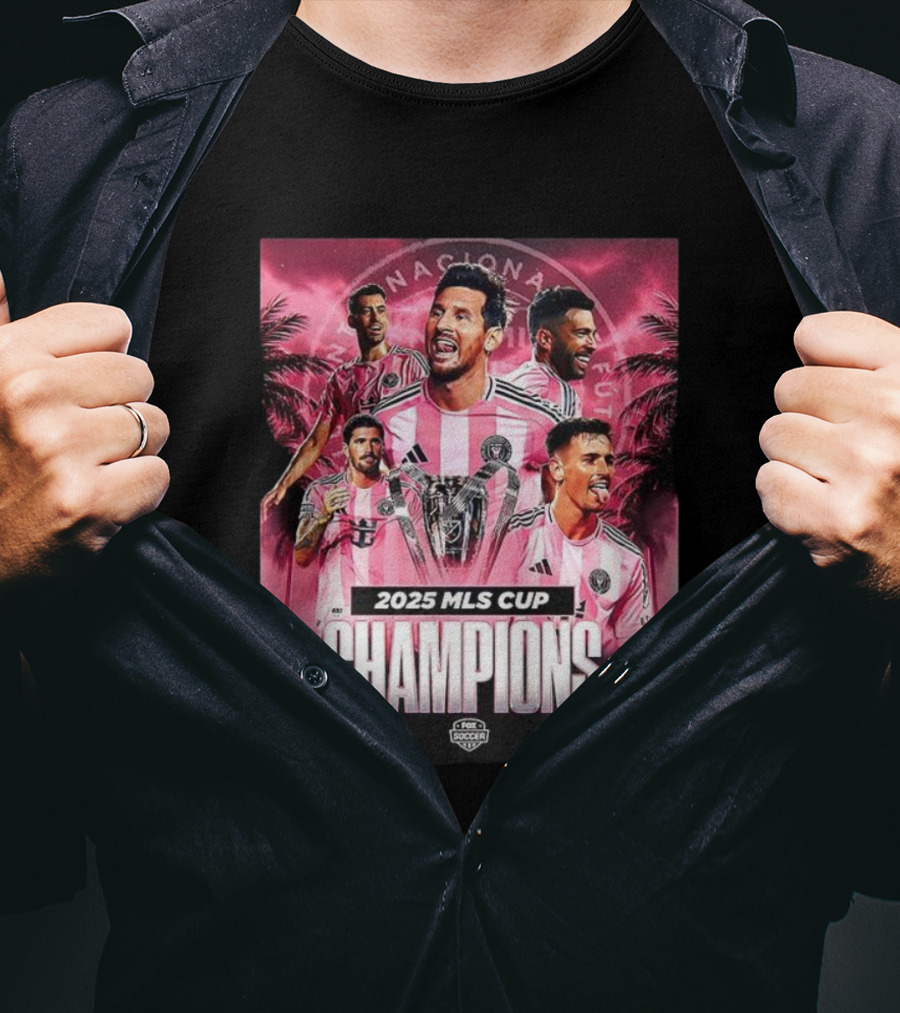 2025 MLS Cup Champions Messi And Miami Soccer Victory T-Shirt
