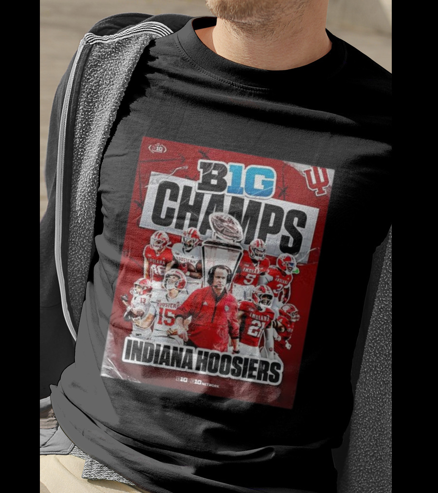 B1G Champs Indiana Hoosiers Football Team 2025 Victory T-Shirt
