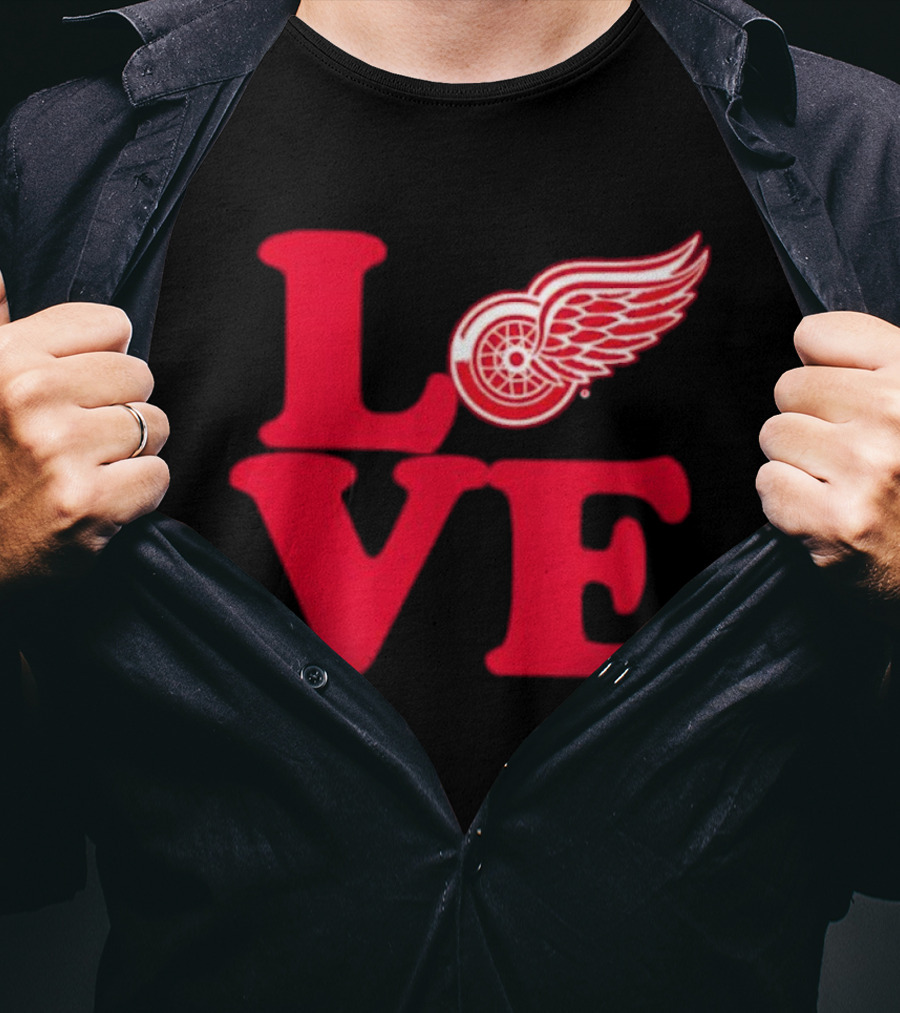 LOVE Detroit Red Wings Red Wings Stylish Iconic Fan Design T-Shirt