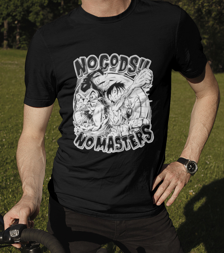 Luffy No Gods No Masters Powerful Artwork T-Shirt