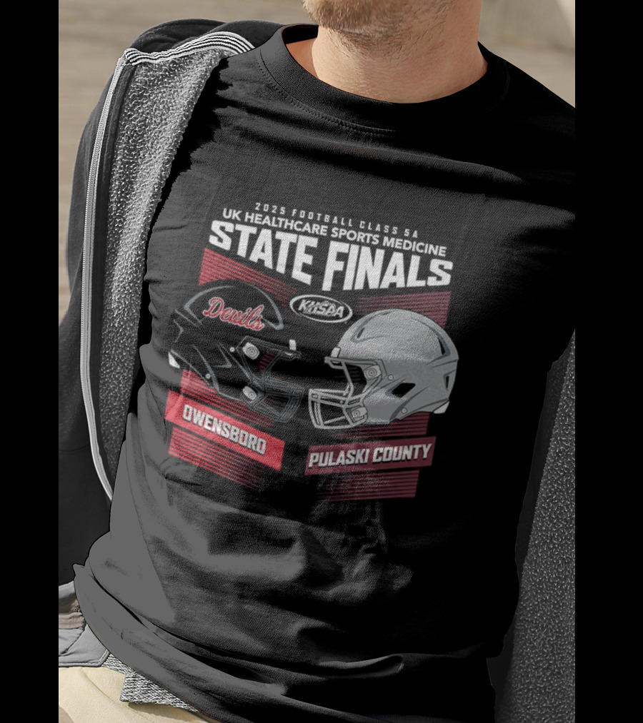 Owensboro Devils Vs Pulaski County 2025 KHSAA State Finals Football Helmets UK Kroger Field T-Shirt