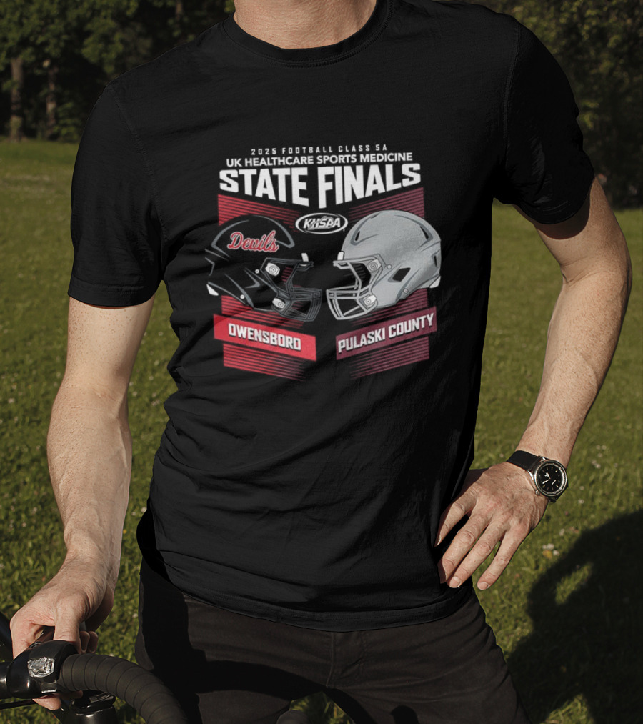 Owensboro Devils Vs Pulaski County 2025 KHSAA State Finals Football Helmets UK Kroger Field T-Shirt