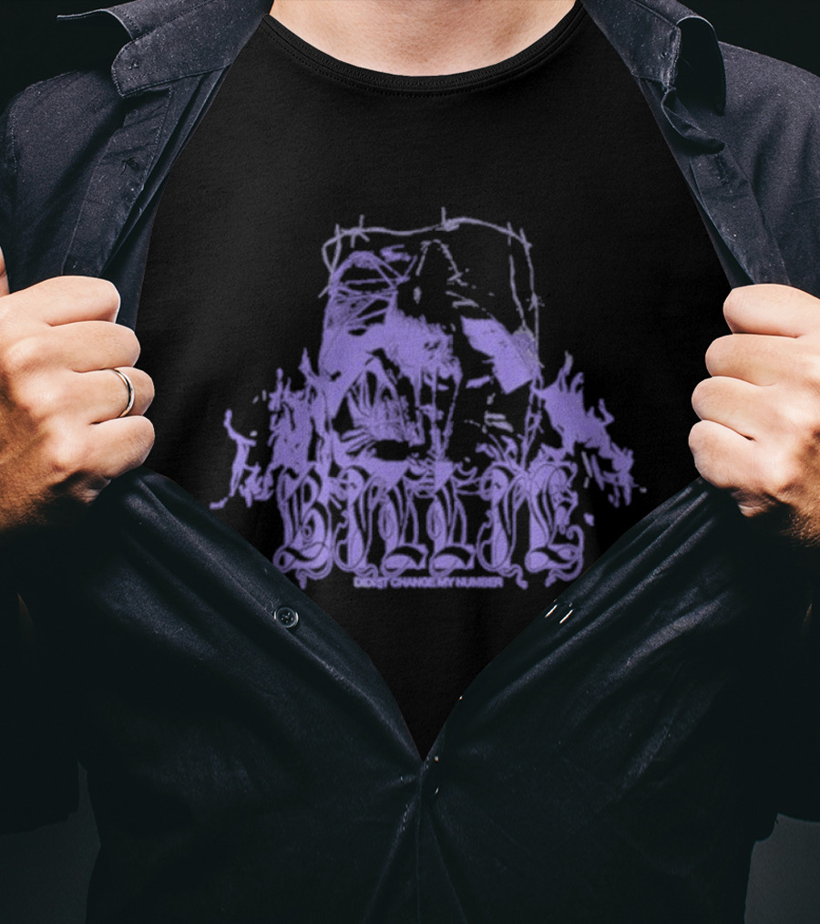 Billie Eilish Didn't Change My Number Purple Artwork T-Shirt