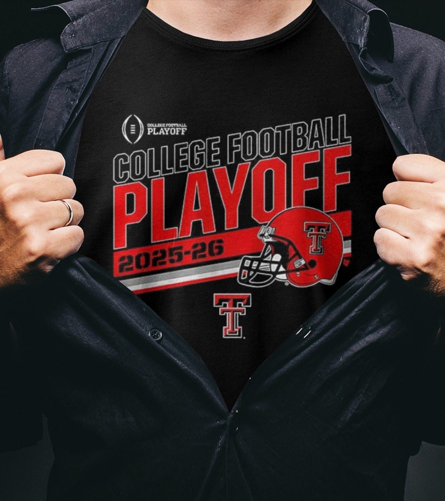 Texas Tech Red Raiders College Football Playoff 2025-2026 Helmet Logo T-Shirt