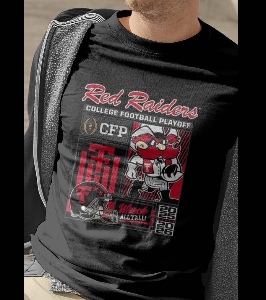 Red Raiders College Football Playoff 2025 2026 Wreck All Y'all CFP T-Shirt