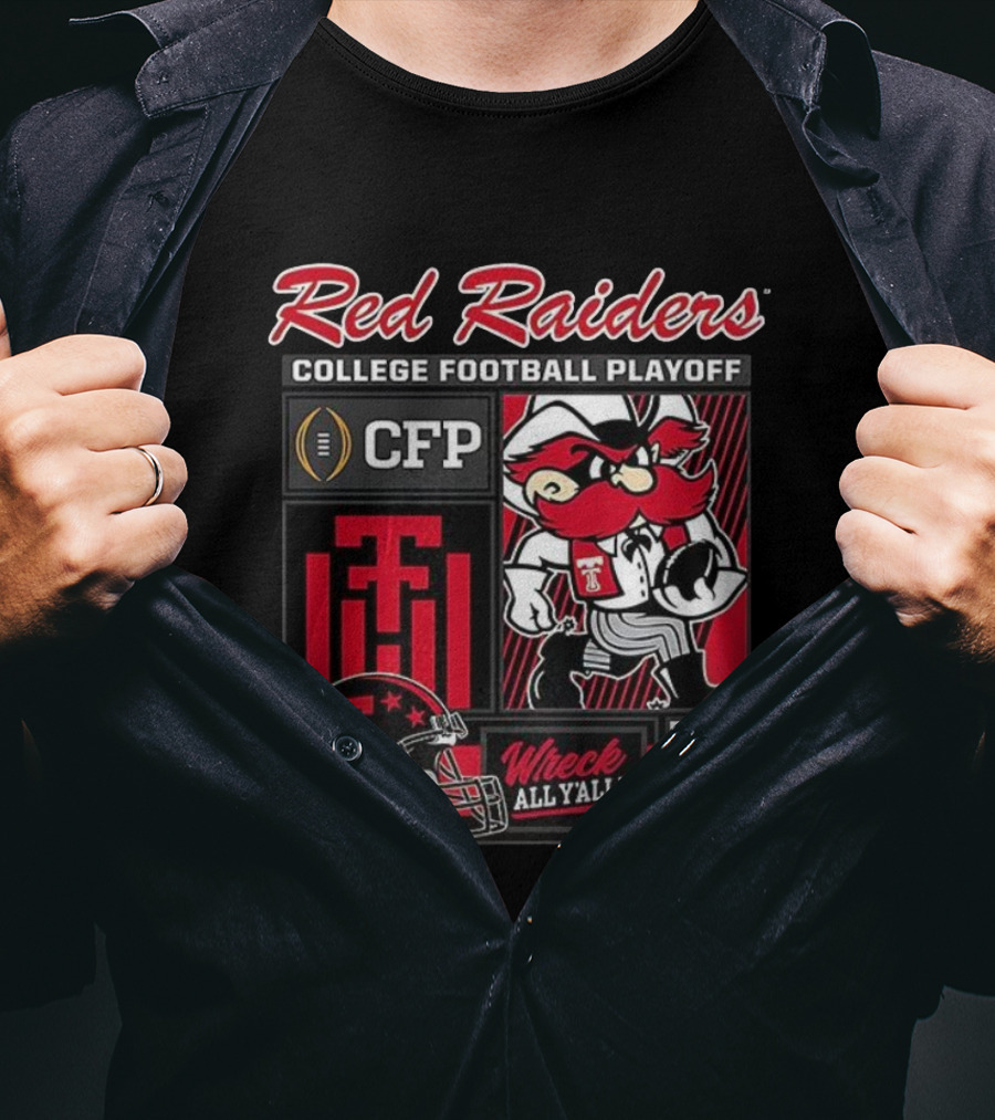 Red Raiders College Football Playoff 2025 2026 Wreck All Y'all CFP T-Shirt