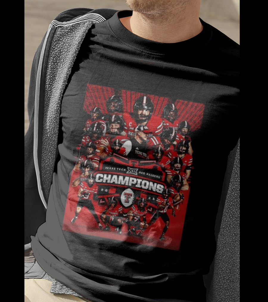 Texas Tech Red Raiders BIG 12 Champions 2025 Football Team Victory T-Shirt