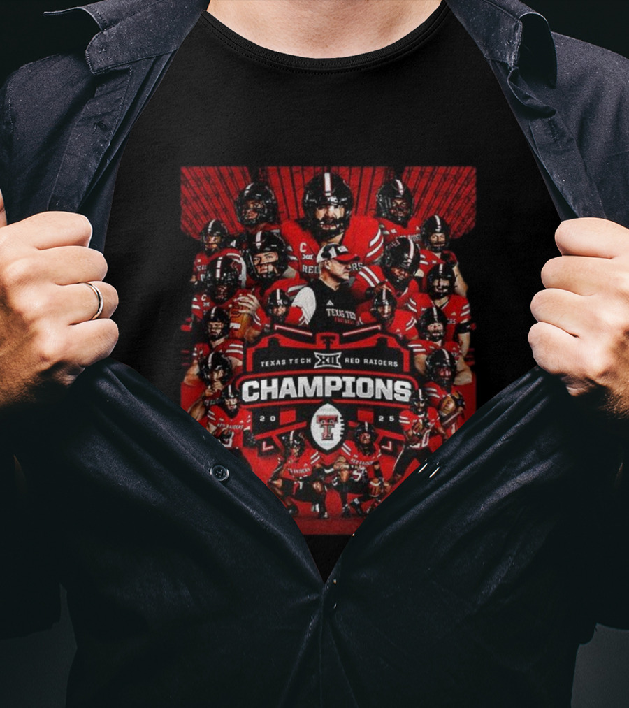 Texas Tech Red Raiders BIG 12 Champions 2025 Football Team Victory T-Shirt