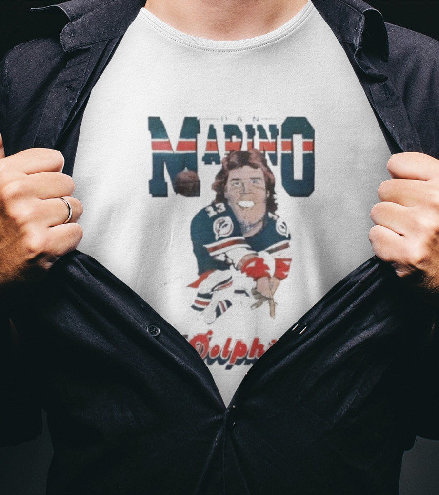 Marino Dolphins Football '80s Caricature T-Shirt