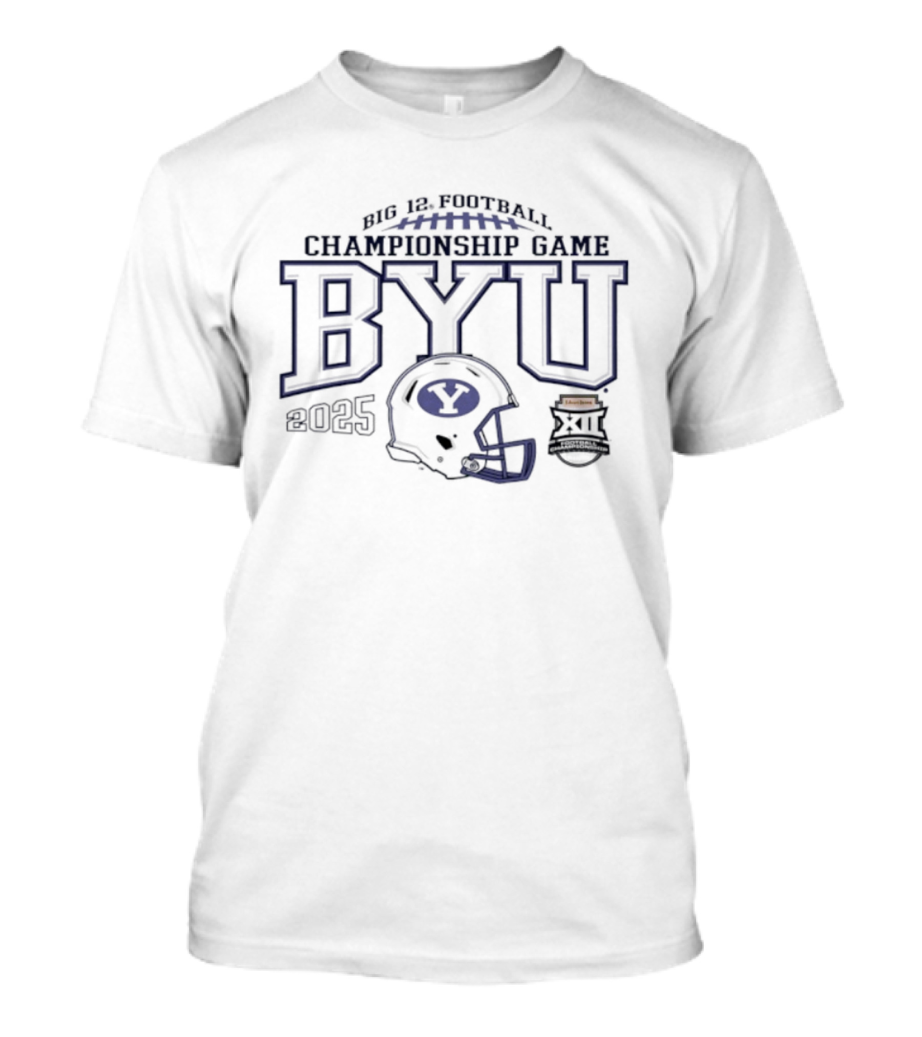 BYU Cougars Big 12 Football Championship Game 2025 Helmet Logo T-Shirt