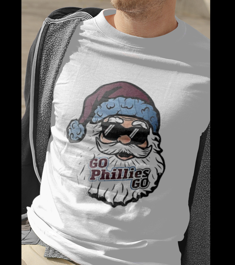 Santa Claus Phillies Go Phillies Baseball 2025 Christmas Hat T-Shirt
