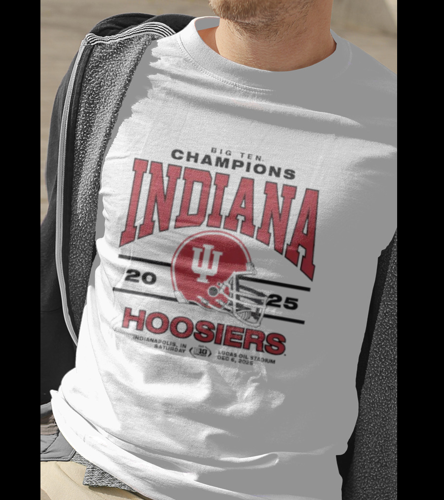 Indiana Hoosiers 2025 Big Ten Champions Football Helmet T-Shirt