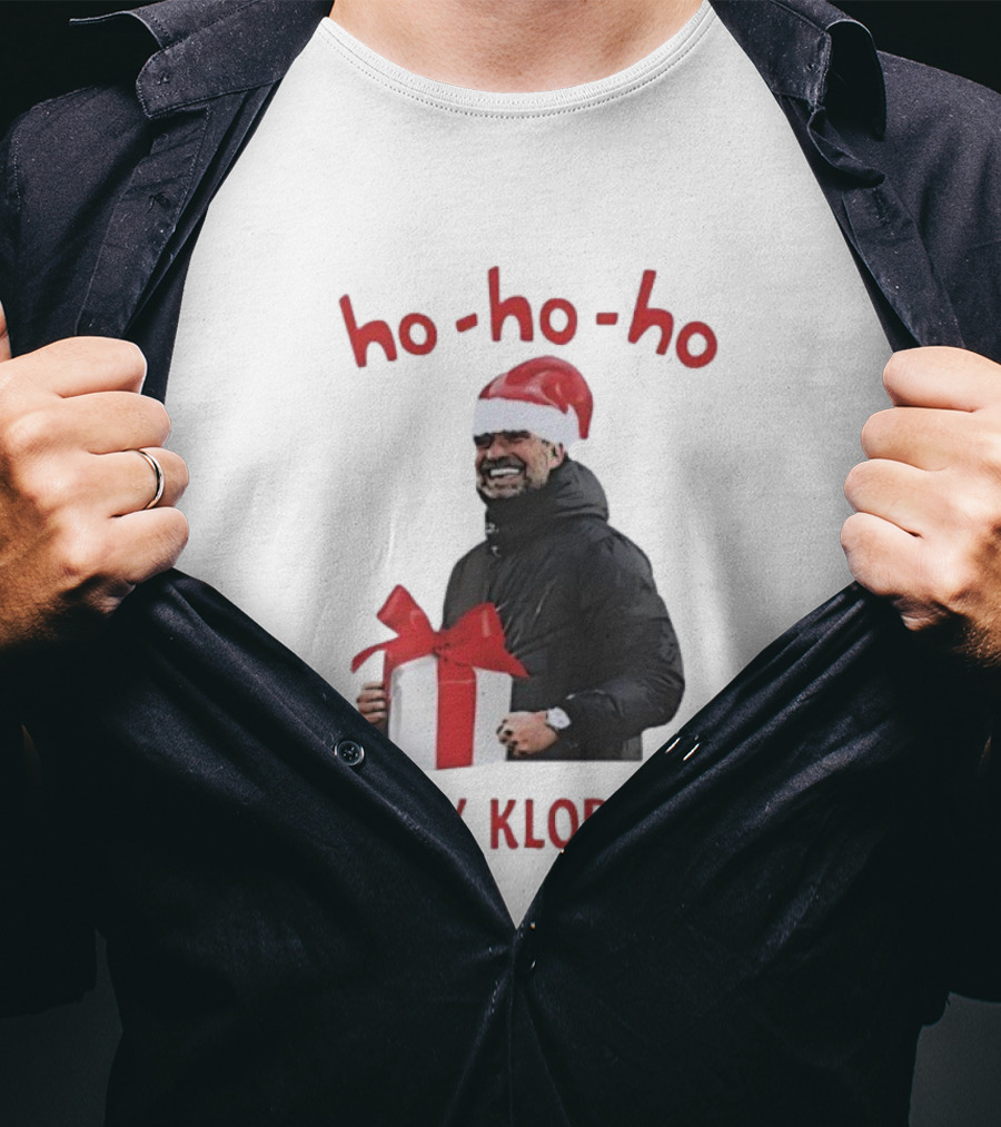 Ho Ho Ho Merry Kloppmas Christmas Funny Santa Hat T-Shirt