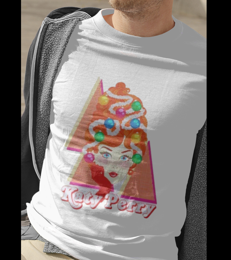 Katy Perry Christmas Candy Hair Design Merch T-Shirt