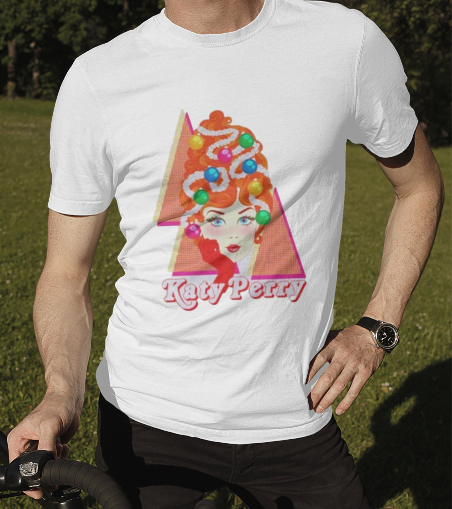 Katy Perry Christmas Candy Hair Design Merch T-Shirt