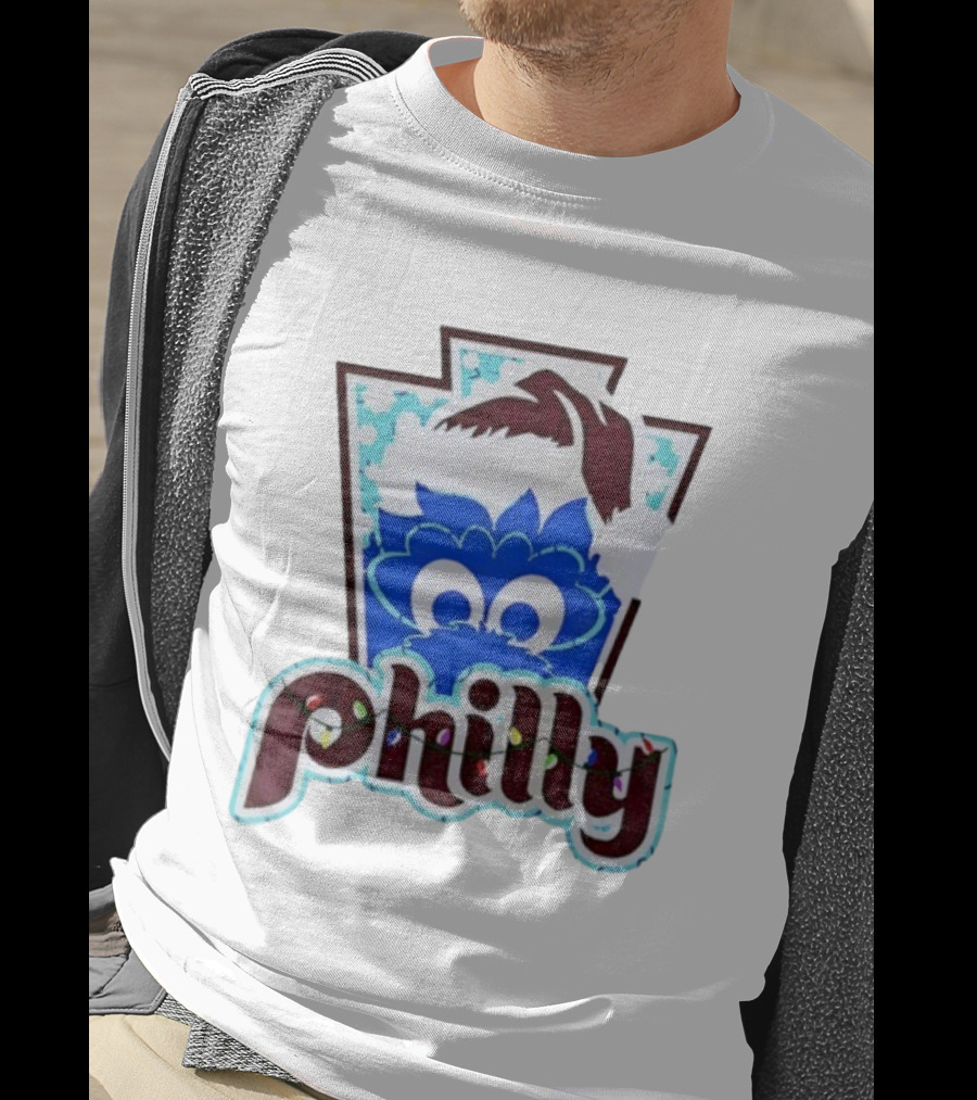 Philly Phanatic Santa Hat Christmas Philadelphia Phillies Holiday Fan Gear T-Shirt