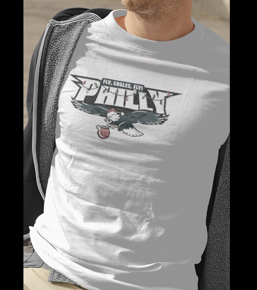 Fly Eagles Fly Philadelphia Eagles Christmas Eagle Santa Hat Football T-Shirt