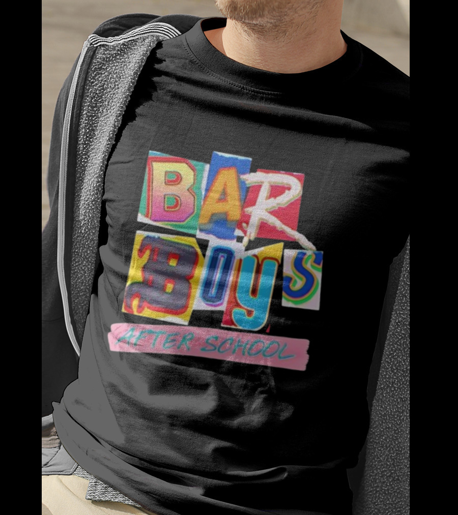 Bar Boys After School Retro Colorful Text Design T-Shirt