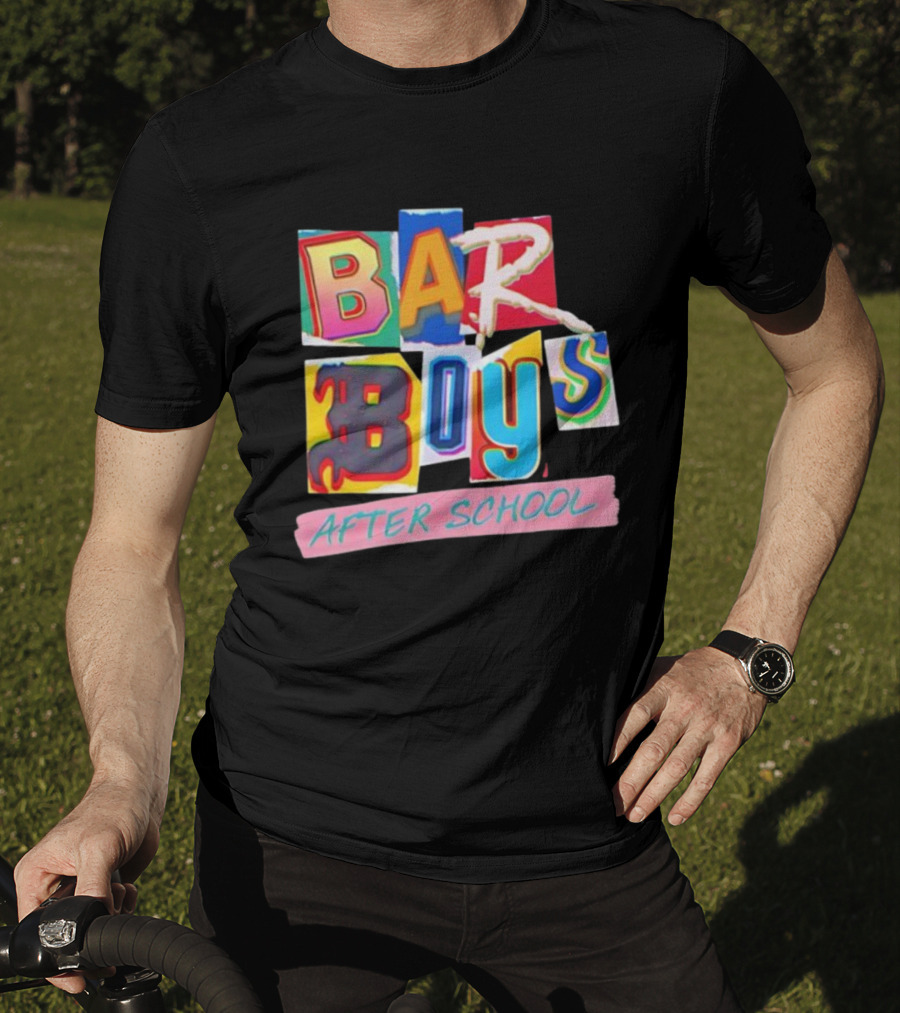 Bar Boys After School Retro Colorful Text Design T-Shirt
