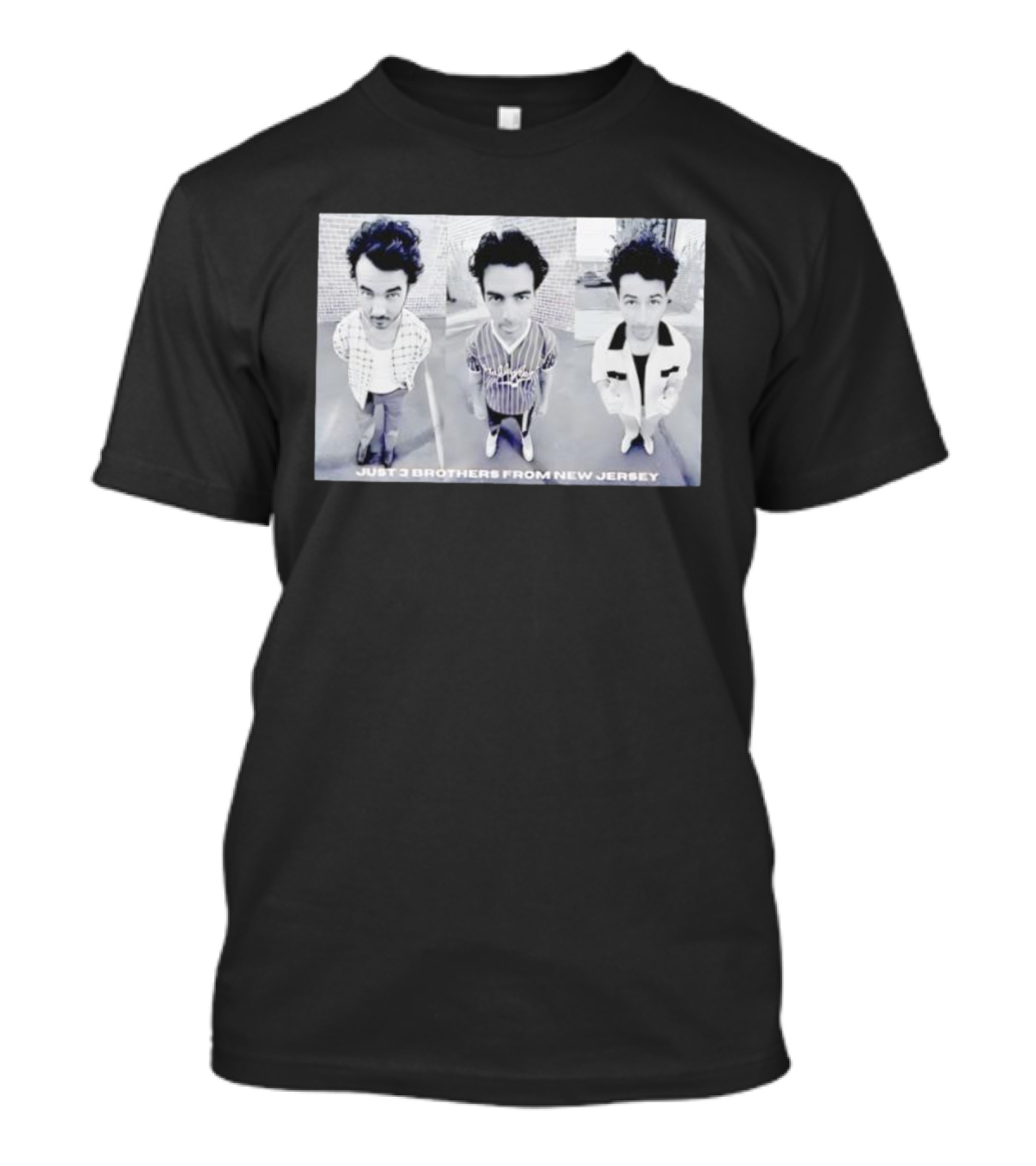 Just 3 Brothers From New Jersey Black And White Trio Image T-Shirt