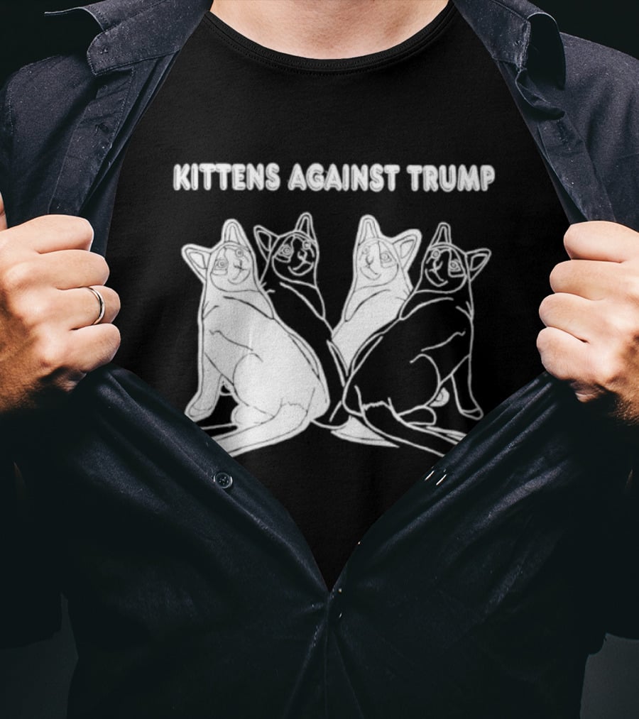 Kittens Against Trump Cats Illustration T-Shirt