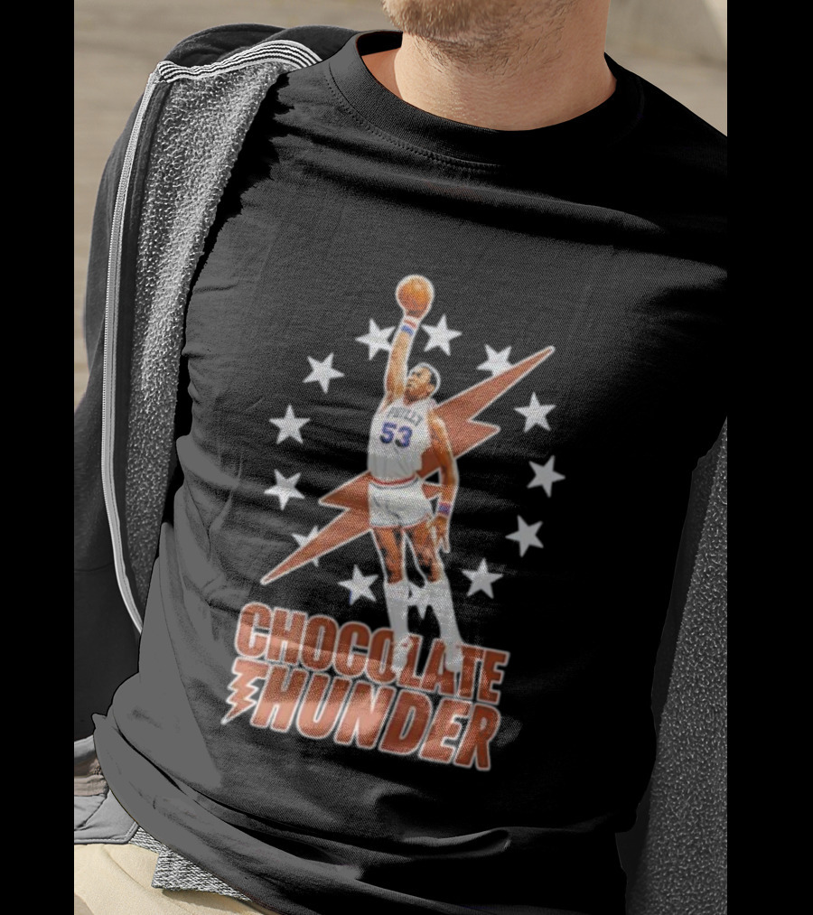 Darryl Dawkins Chocolate Thunder 53 Dunk Stars Lightning T-Shirt