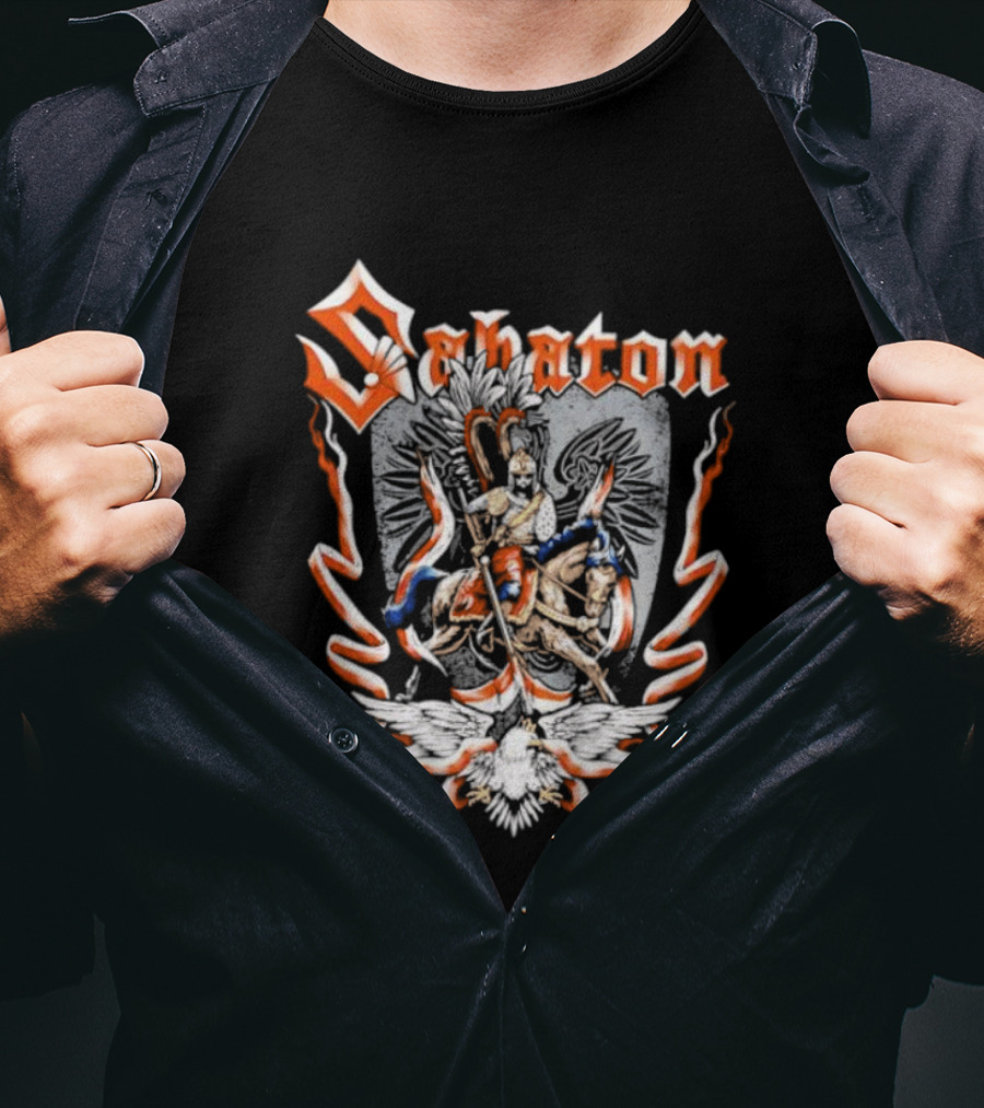 Sabaton Winged Hussars Vintage Style Crest Emblem T-Shirt