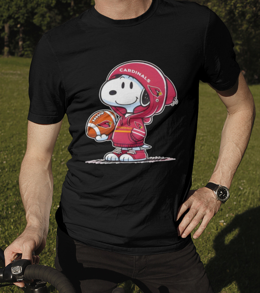 Snoopy Arizona Cardinals Football And Ball T-Shirt