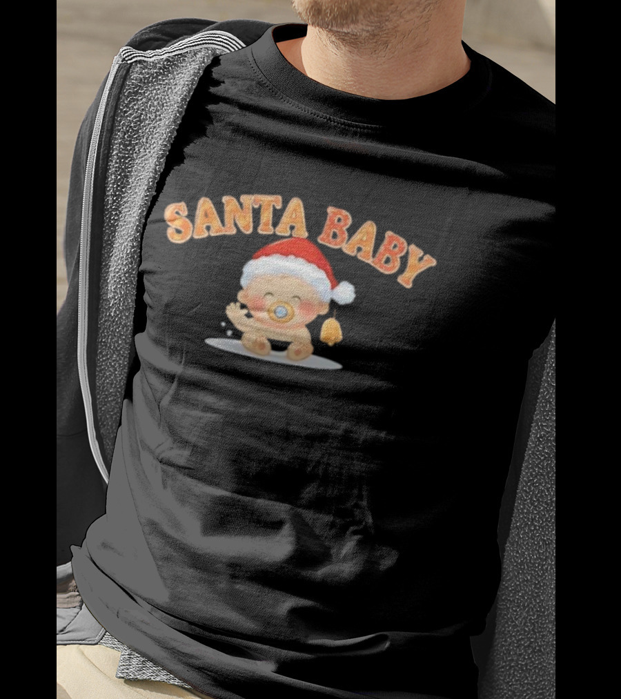 Santa Baby Holiday Infant With Santa Hat And Bell T-Shirt