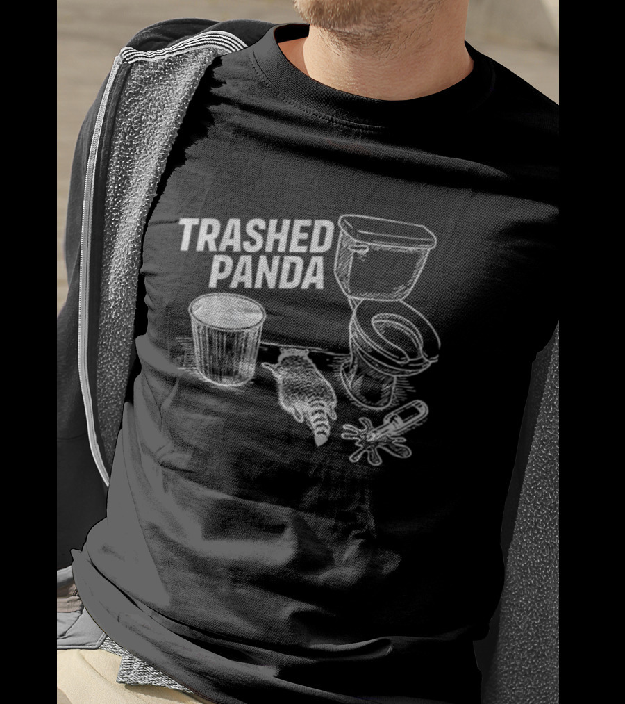 Trashed Panda Funny Raccoon Meme Toilet Humor T-Shirt