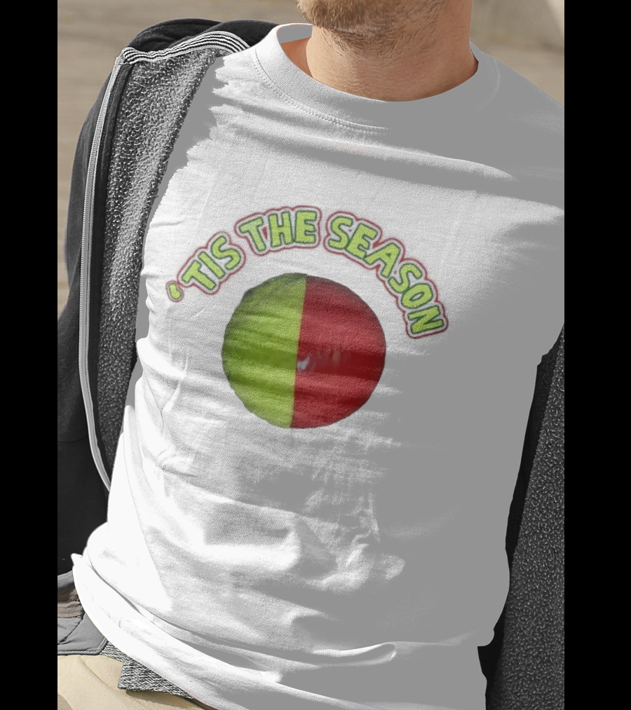 ‘Tis The Season Christmas Coming Tennis Ball Design T-Shirt