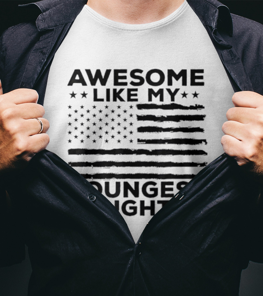 Awesome Like My Youngest Daughter American Flag T-Shirt