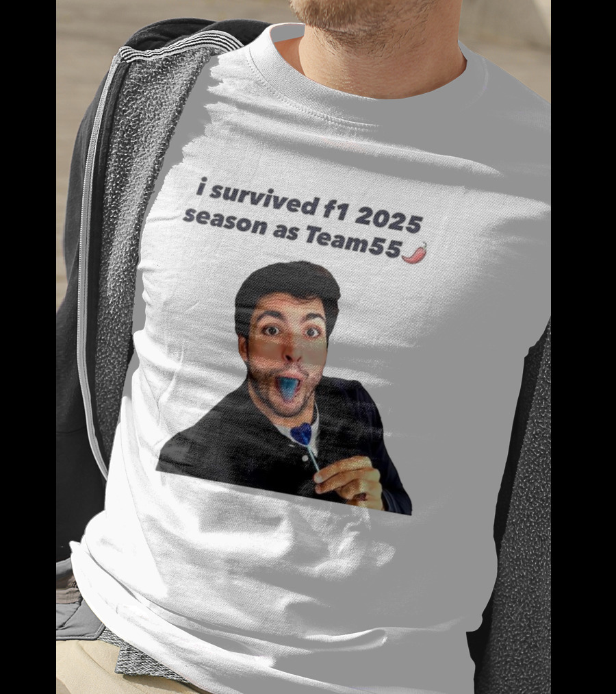 I Survived F1 2025 Season As Team55 Carlos Sainz Blue Tongue Lollipop T-Shirt