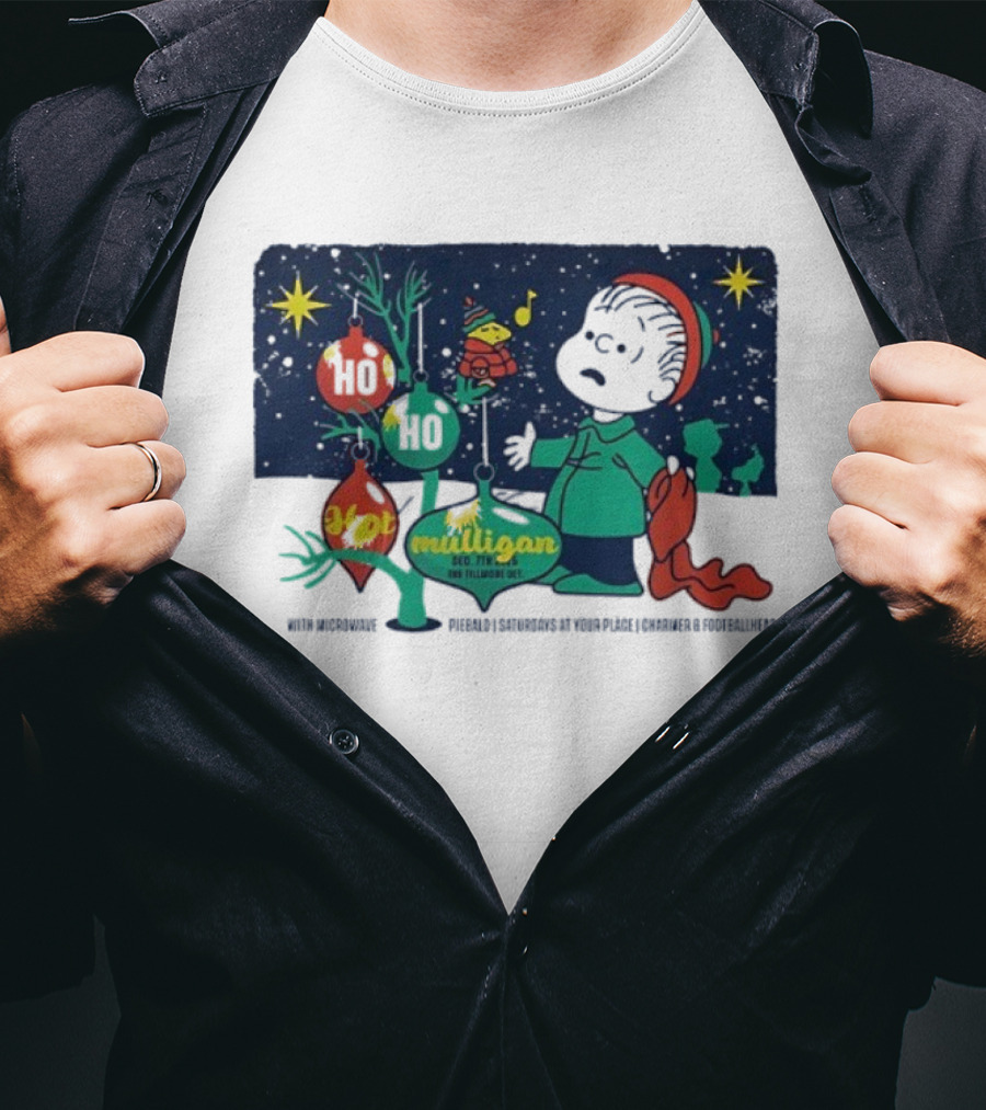 Charlie Brown Woodstock Ho Ho Hot Mulligan Detroit Michigan 2025 Night 2 VIP Peanuts The Fillmore One T-Shirt