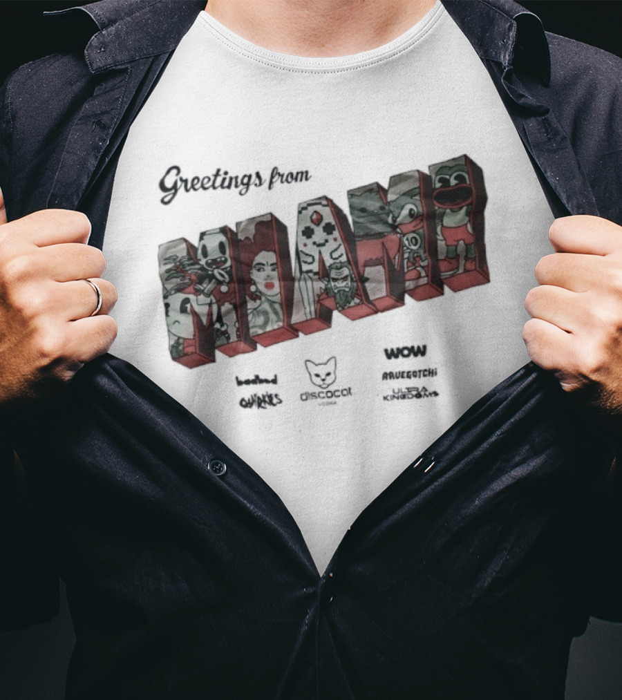 Greetings From Miami Murkage Cartel Owl Chocodile Slush Puppie T-Shirt