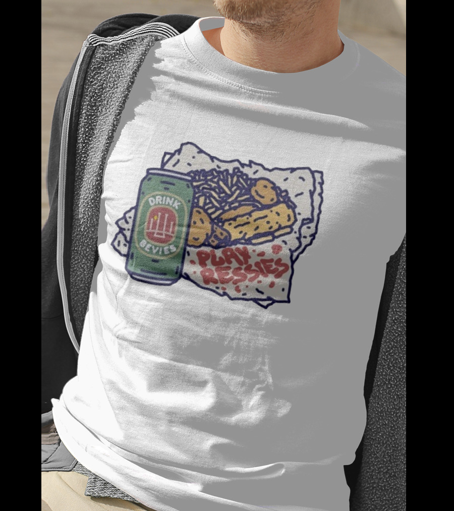Drink Bevies Play Ressies Fast Food Can And Fries Illustration T-Shirt