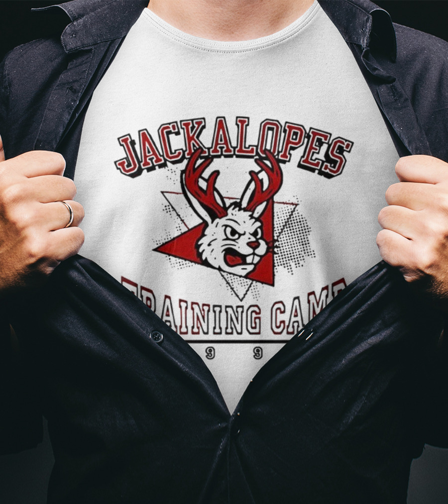 Jackalopes Training Camp 1999 Vintage Red Black Antler Head Design T-Shirt