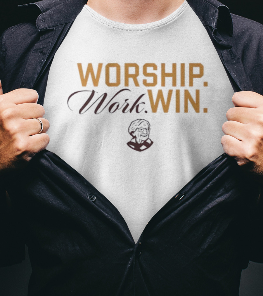 Worship Work Win Jean Dolores Schmidt March Madness Basketball Sister Impact T-Shirt