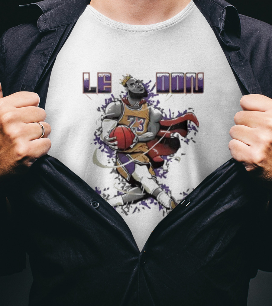 LeBron James Ledon Los Angeles Lakers Basketball Superman Style T-Shirt