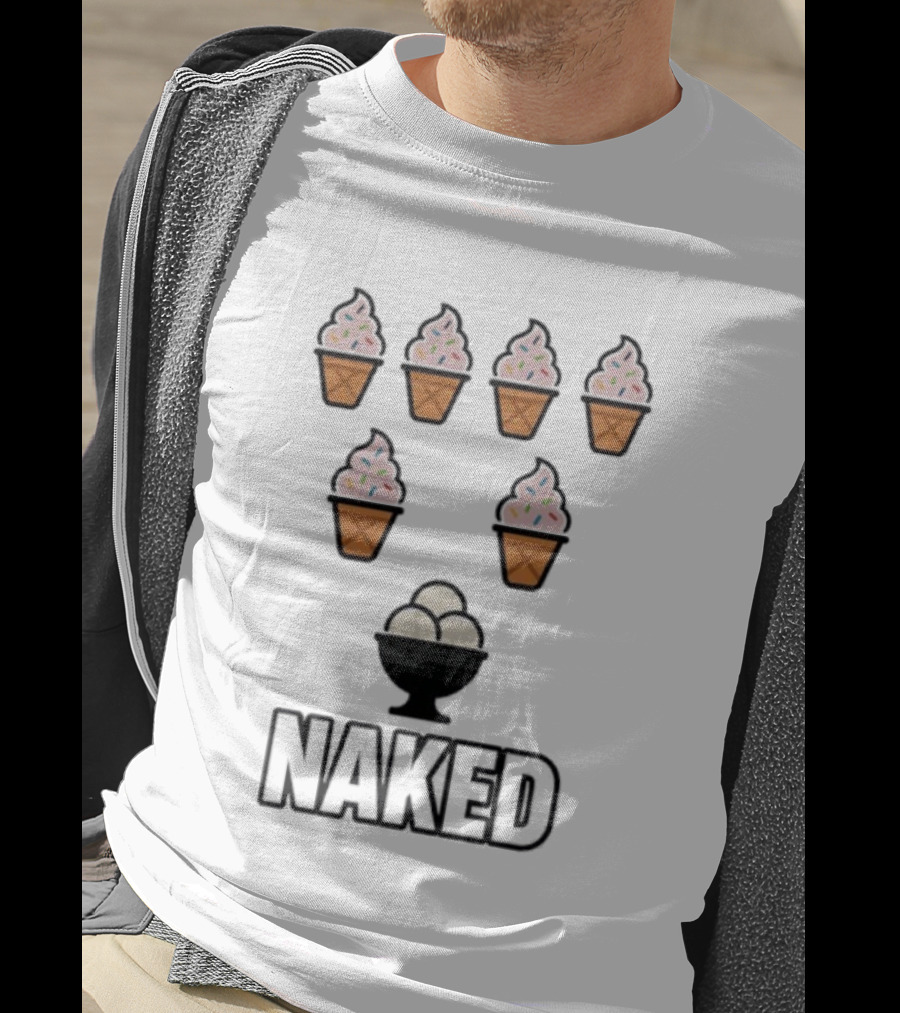 Naked Ice Cream Cones Sprinkles Bowl T-Shirt