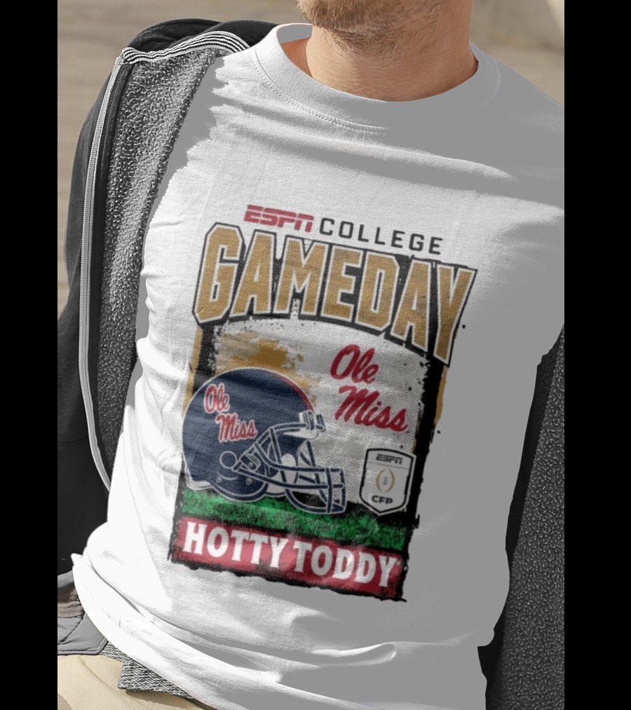 ESPN College Football Gameday Ole Miss Helmet Hotty Toddy CFP T-Shirt