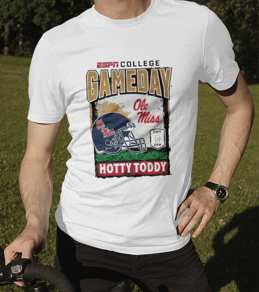 ESPN College Football Gameday Ole Miss Helmet Hotty Toddy CFP T-Shirt