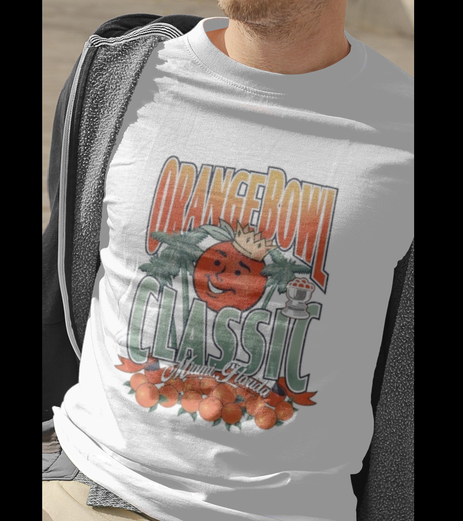 Orange Bowl Classic Miami Crowned Orange Palm Trees Vintage T-Shirt