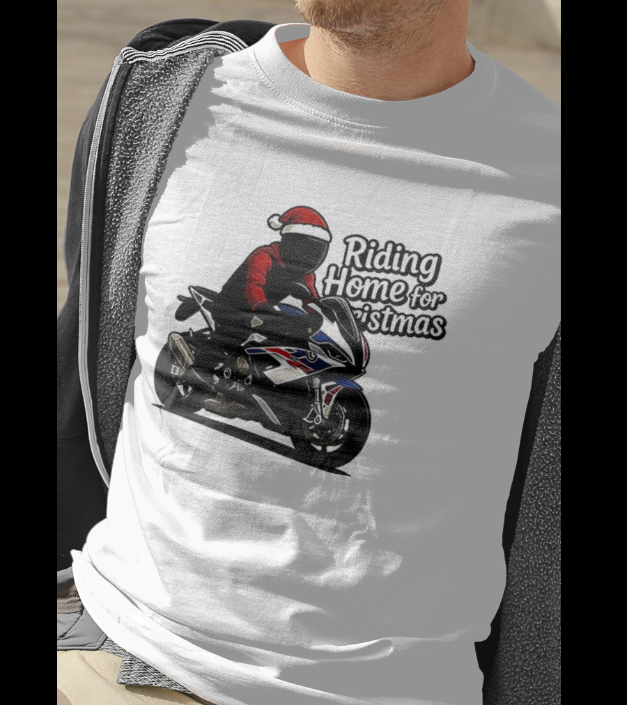 Riding Home For Christmas BMW S1000RR Big Motorbikes T-Shirt